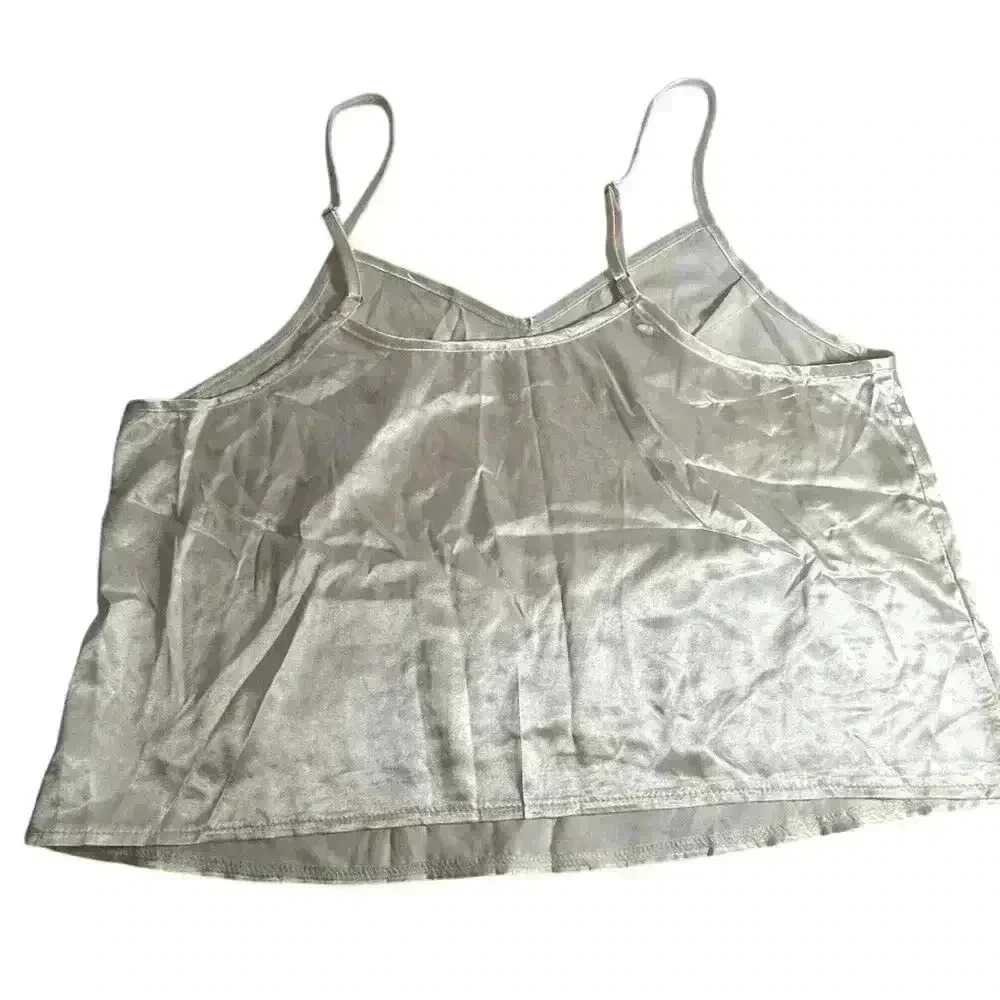 Women's Beige Spaghetti Strap Top Shorts Pajamas L Lounge Wear Large - Picture 5 of 8